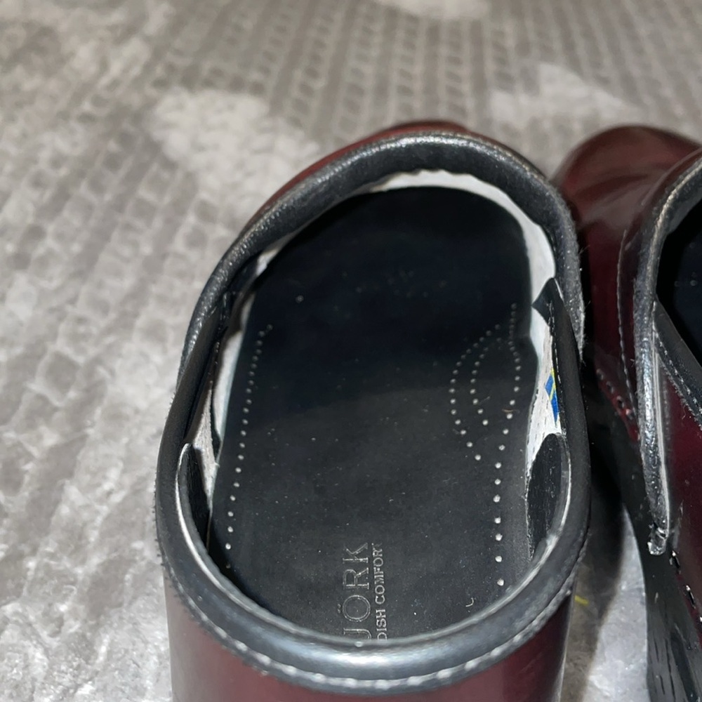 Bjork Swedish Comfort Brown Patent Leather Clogs.  Size EU‎ 45/46 - US 11/12. - Picture 8 of 13